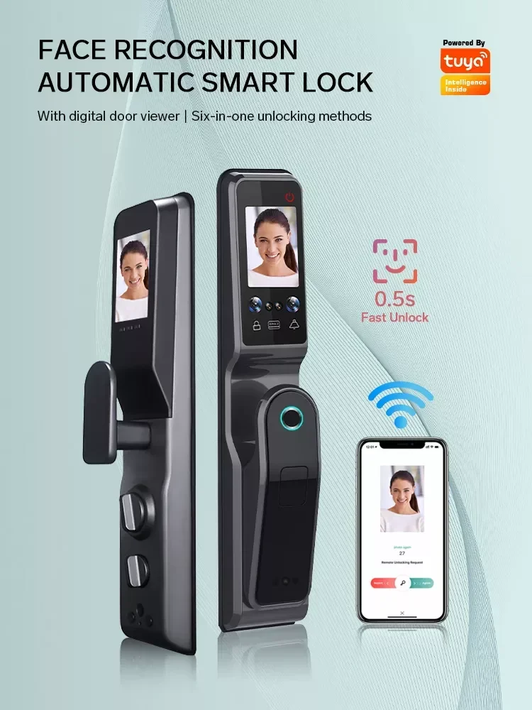 RSH Wifi App Smart Door with Camera and Audio Biometric Fingerprint Digital Keyless