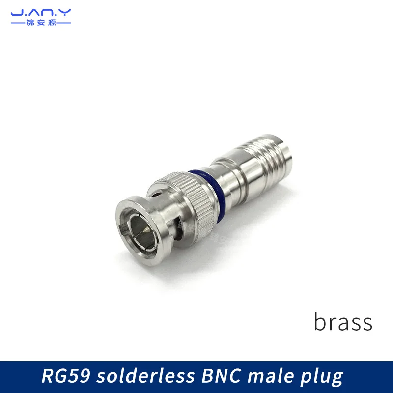 Extruded pure copper BNC joint welding free Q9 head compression plug audio and video coaxial extrusion head RG59