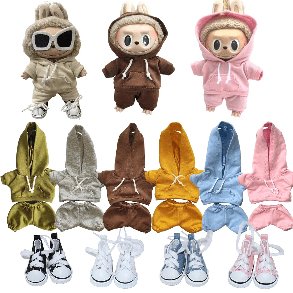 

Спортивный ансамбль с капюшоном Labubu — аксессуары Labubu премиум-класса для кукол 15/17 см, влагоотводящая ткань