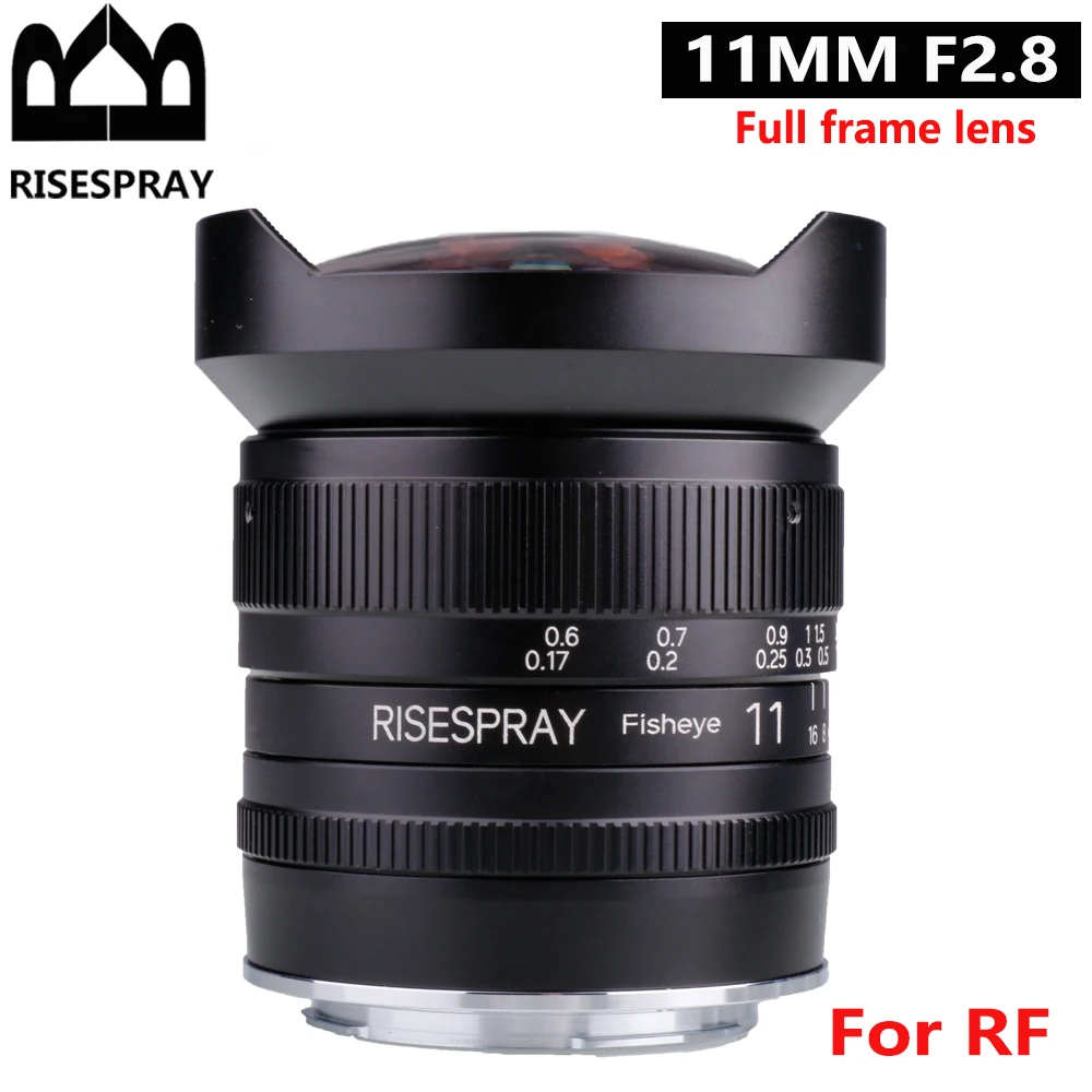 New RISESPRAY 11mm F2.8 Full Fame Fisheye Manual Metal Camera Lens for Canon RF/RP/R5/R5C/R6/R6II