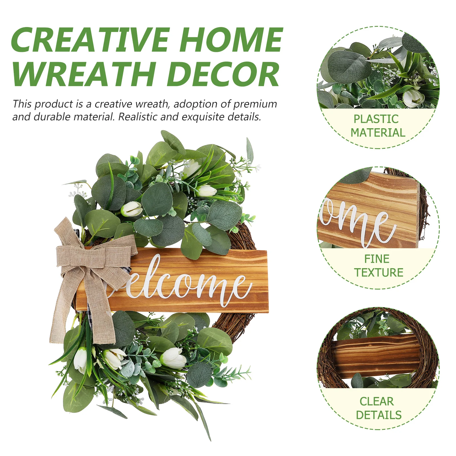

Artificial Simulated Door Sign Home Decor Front Garden Wood for Decorations Hanging