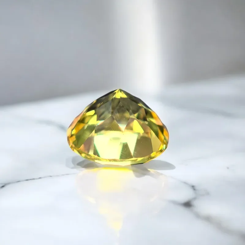 

Lab Grown Sapphire Round Shape Yellow Color VVS1 DIY Charms Jewelry Making Materials with Certificate Factory Wholesale Price