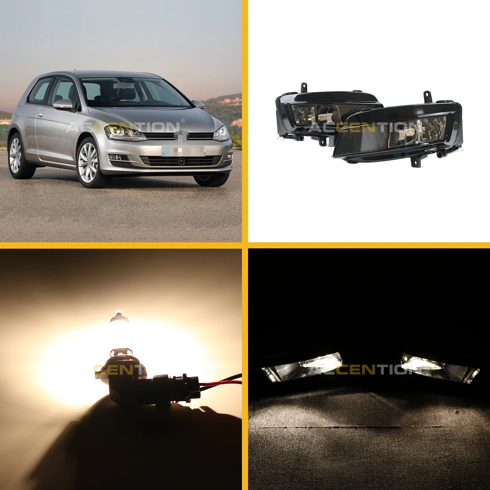 Fog Lamp For VW Golf 7 A7 MK7 2013 2014 2015 2016 2017 Front Halogen Fog Lamp Fog Light  Fog Lmap Grille