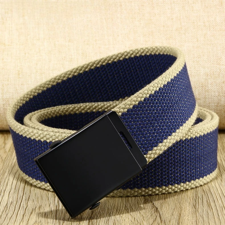 Ceinture classique en toile rayée pour hommes et femmes, universelle, décontractée, polyvalente, accessoires de Sports de plein air, ceinture d'étudiant à la mode