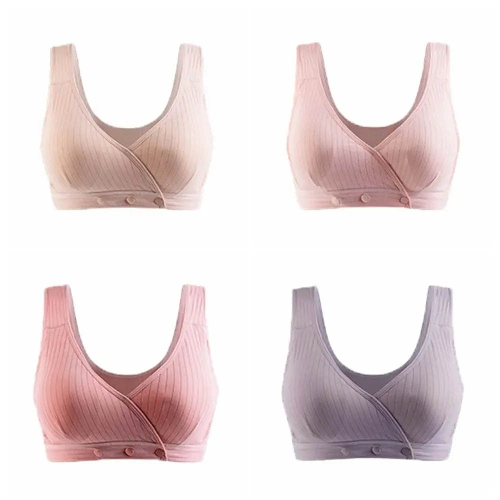 Push Up Mother's Wireless Bra Large Size Cotton Mid-aged Elderly Brassiere Front Buckle Close-fitting Women Underwear Female