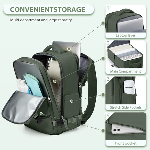 Imagen 2 del producto Mochila Cabina de Viaje Avión 40x20x25, Mochila Cabina para Maletas de Viaje Ryanair 40x30x20 Cabina para Hombres Equipaje de Mano antirrobo