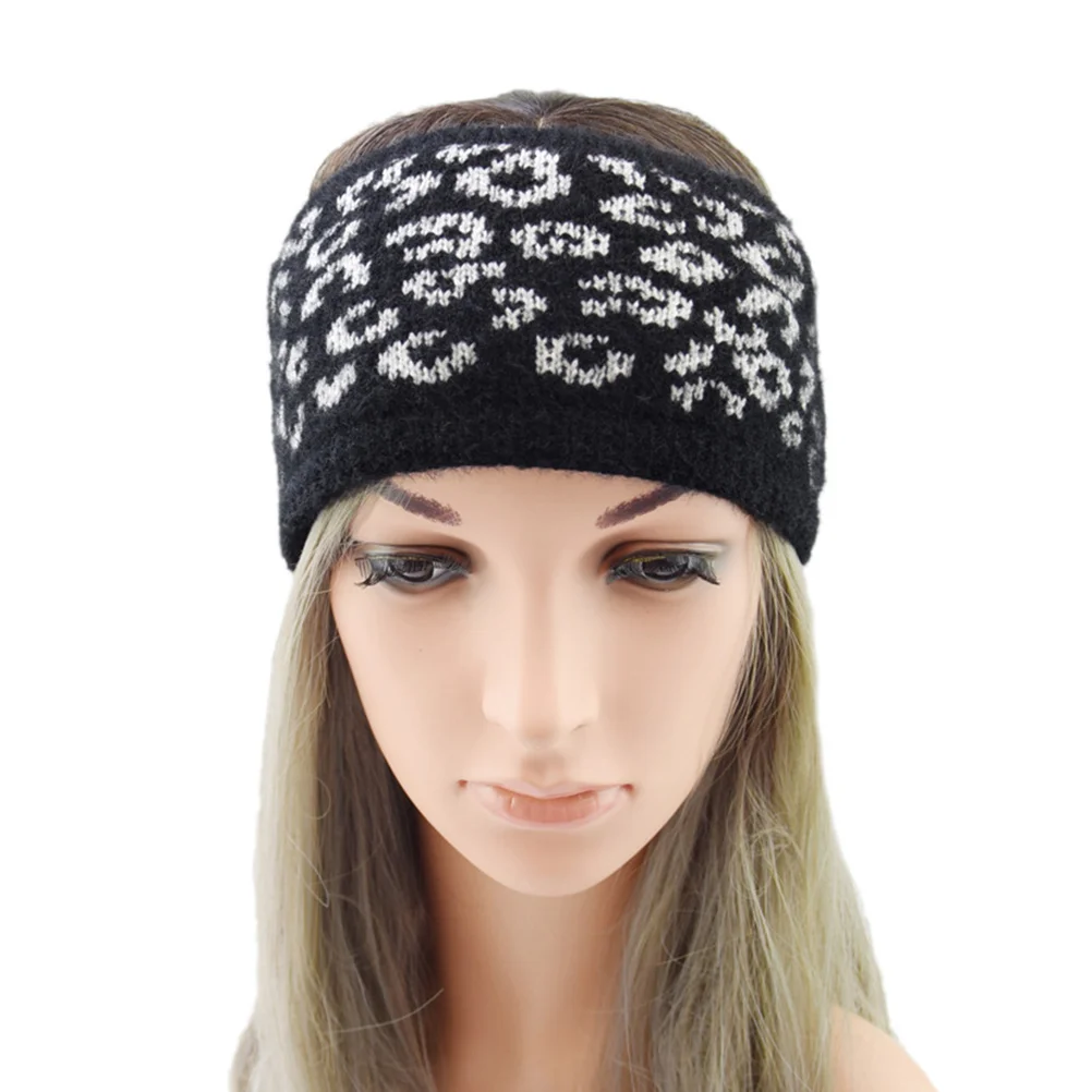 3 Pcs Leopard Headband for Women Hair Ribbons Girls Crochet Knitted Bands Headbands Headwrap Pattern Keep Warm