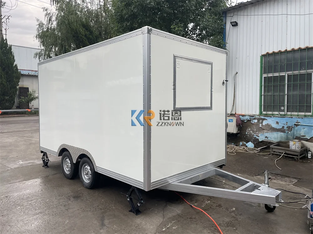 รถบรรทุกอาหารมือถือสัมปทานการจัดเลี้ยงรถพ่วงที่กําหนดเองอุปกรณ์ครัวพิซซ่ารถเข็นกาแฟรถพ่วงอาหารจานด่วน