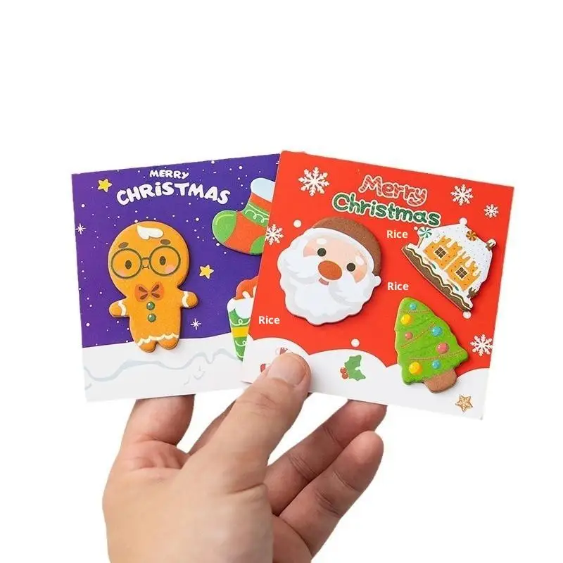 2PCS Christmas Sticky Note Cartoon Style Cute N Times Sticker DIY Message  Sticker Can Stick Ins Shaped Sticky Note Paper