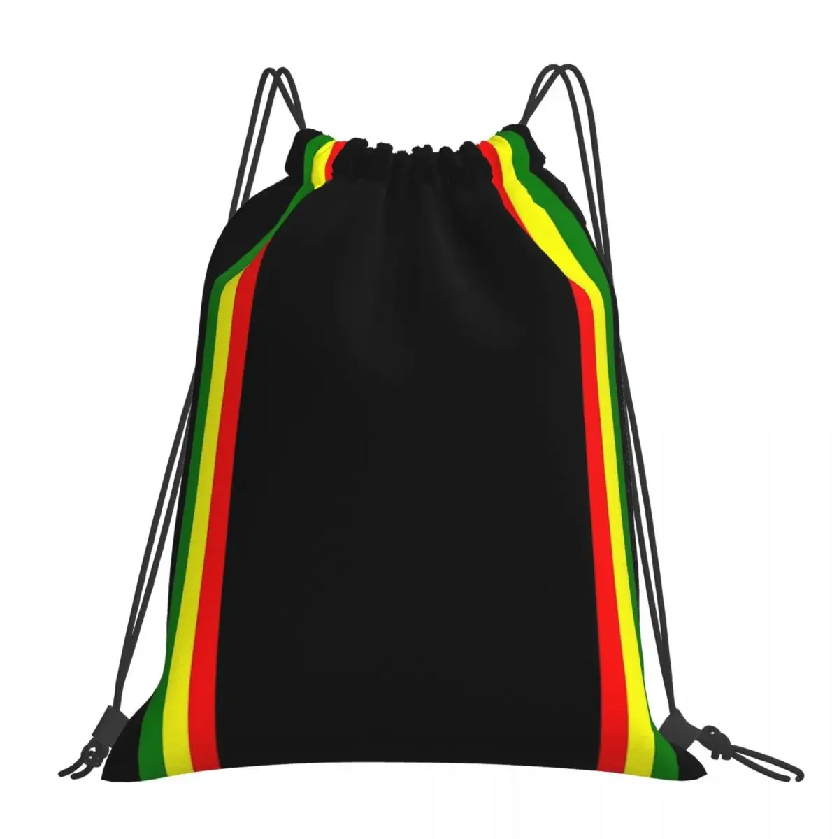 Rasta Stripe Rasta Color Pattern Backpack Portable Drawstring Bags Drawstring Bundle Pocket Sundries Bag BookBag For Man Woman