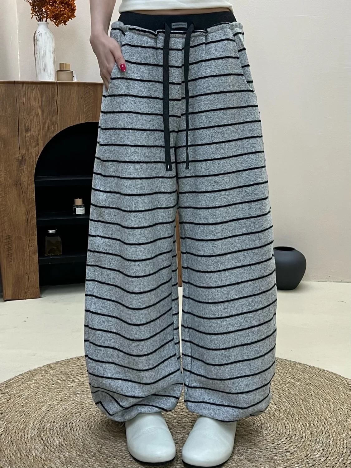 

Свободные однотонные повседневные брюки: осенняя новинка, модные универсальные базовые брюки с эластичным поясом для женщин