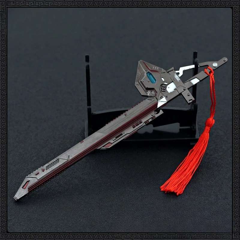 22cm/8.66in Swallowed Star Anime Peripheral Hong Blood Shadow Sword Metal Weapon Model Anime Toy Sword Desktop Ornament Boy Gift