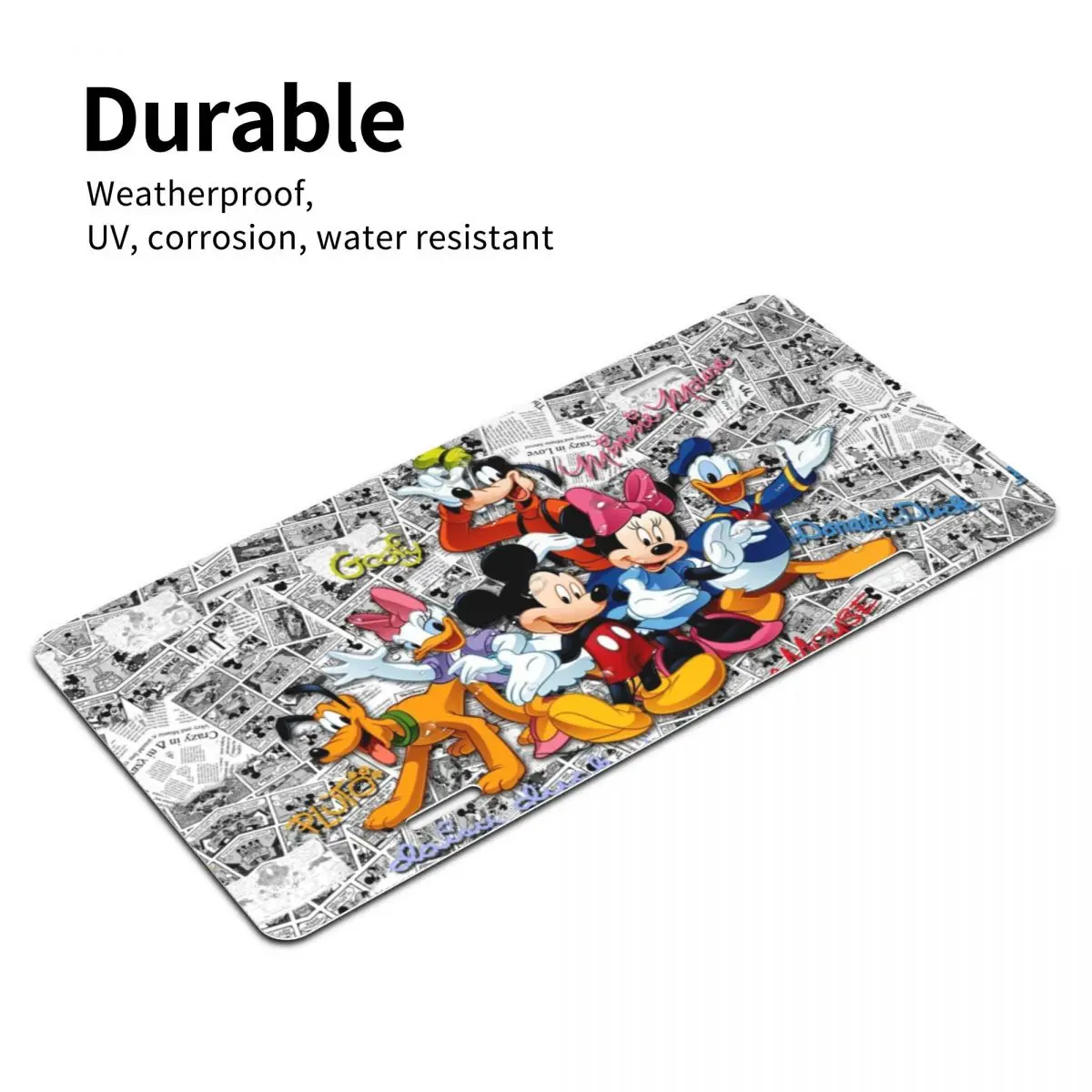 مخصص ميكي ماوس خلفية الكرتون لوحة ترخيص الغرور العلامة الزخرفية سيارة الجبهة لوحة ترخيص 12x6 بوصة