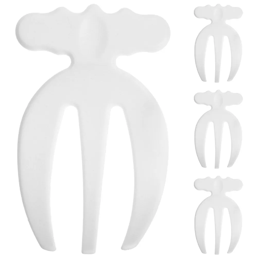 4pcs Reusable Plastic Salad Stirring Fork Short Handle Mixing Fork For Salad Pasta Fruit Serving Food Claws Kitchen Tool