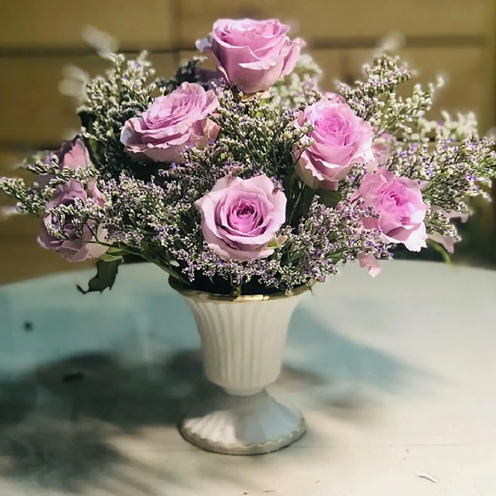 Classical Goblet Flower Vase Flower Arrangement Farmhouse Pot Flowerpot for Wedding Centerpiece Living Room Desktop Decoration