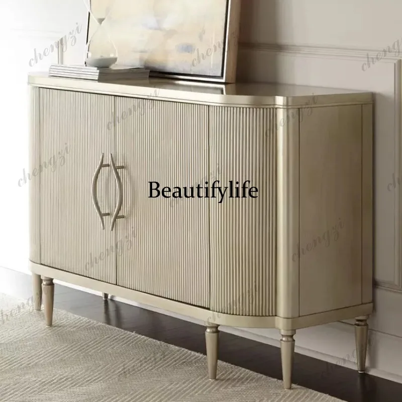 American light luxury entrance, solid wood shoe cabinet, dining side cabinet, postmodern, decoration, neoclassical foyer