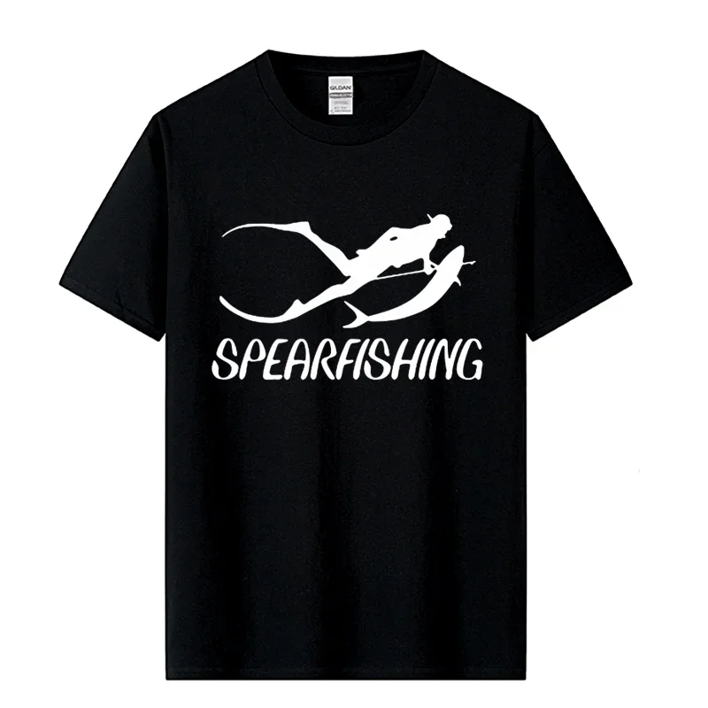 Fashion Spearfishing Print T-shirt Men T Shirt Fashion Print Short Sleeve Casual Cotton O-neck Tshirt Tees Tops