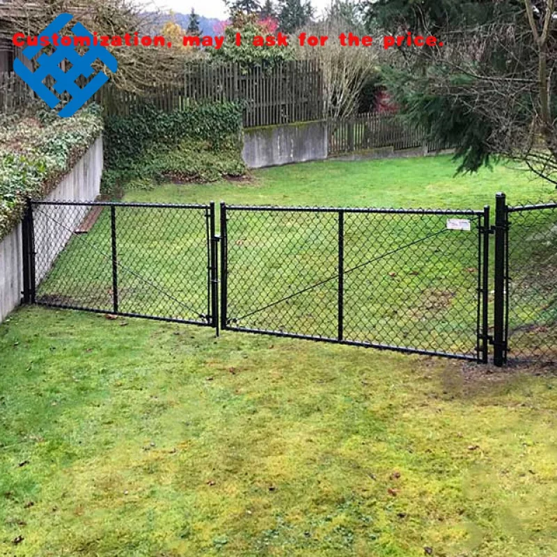 custom.PVC Coated Chain Link Fencing Galvanized Cyclone Wire Mesh Easy Assembly Strong Iron Steel Frame Garden & Sport Fenci