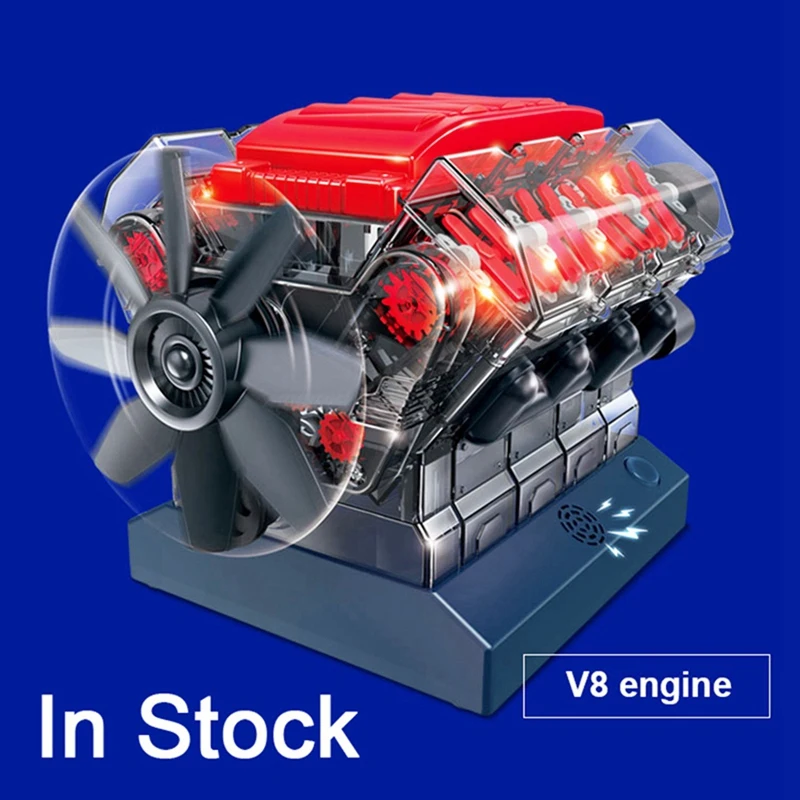 DIY V8 Engine Model Assembly Kit Eight Cylinder Engine Model Building High-Tech Educational Experiment Toy Gift