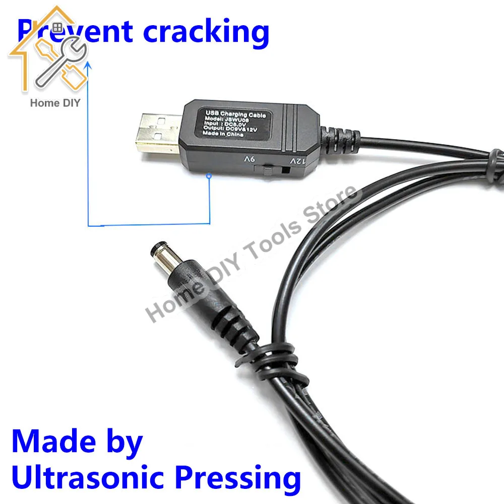 USB Power Boost Cable DC 5V to 9V 12V Step UP Module Converter Adapter Cable 800MA Mobile Power Connection Router Cable