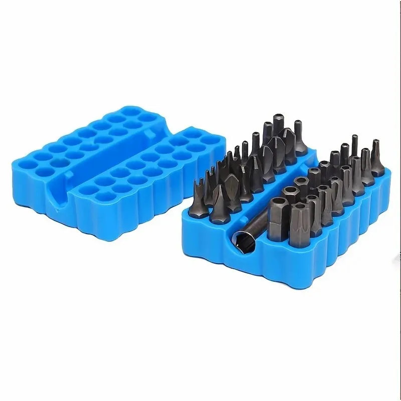 33 Piece Set of Safety Drill Bits with Magnetic Expansion Drill Bit Holder Tamper Proof Metric Hexagonal Star Drill Bits