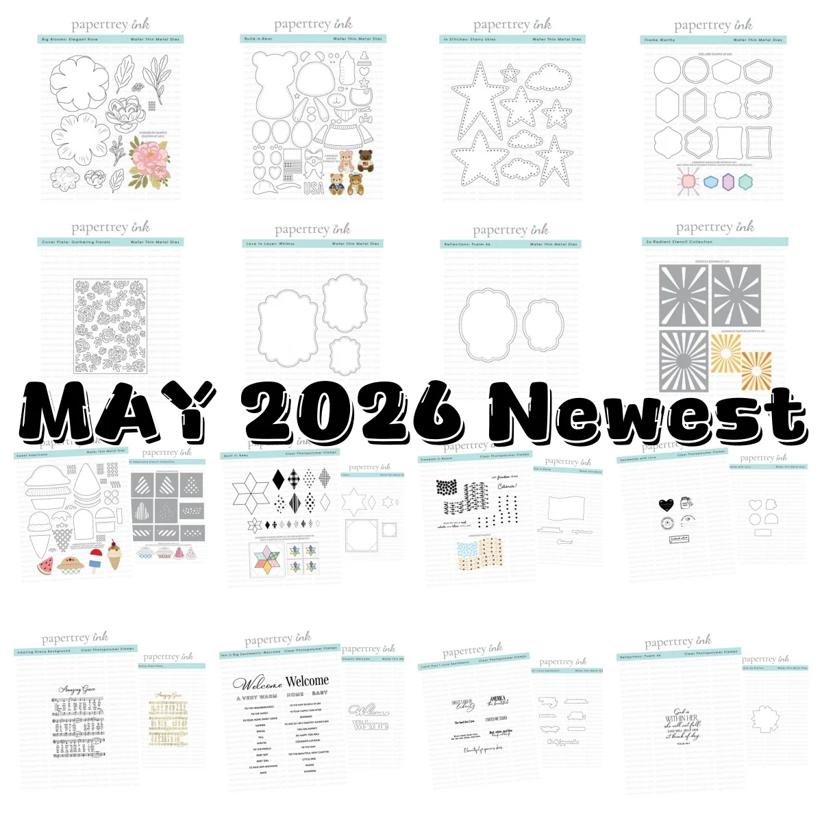 2026 MAY Summer Bear Baby Dessert Metal Cutting Dies Clear Stamps Stencil Hot Foil for DIY Decorating Scrapbook Embossed