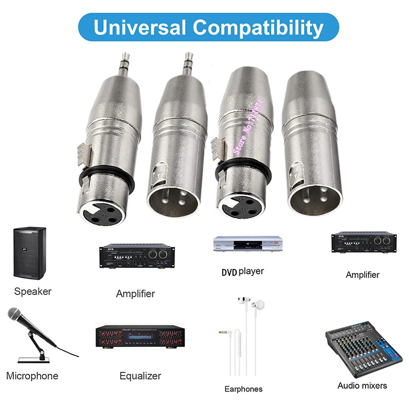 Male Female XLR 3.5 Adapter Connector XLR Male to TRS 3.5mm Male Female Connector 3.5 CANNON XLR Female Male Adaptor Plug Socket
