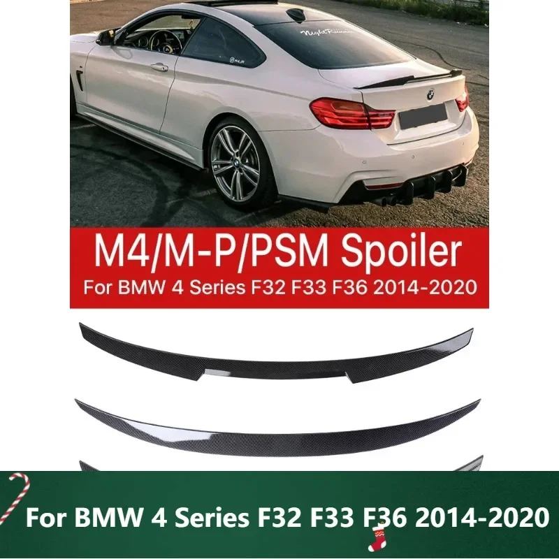 New! Carbon Fiber M Performance M Tech Rear Trunk Spoiler M4 PSM Style Wing for BMW 4 Series F32 F33 F36 2014-2020 Auto Accessor