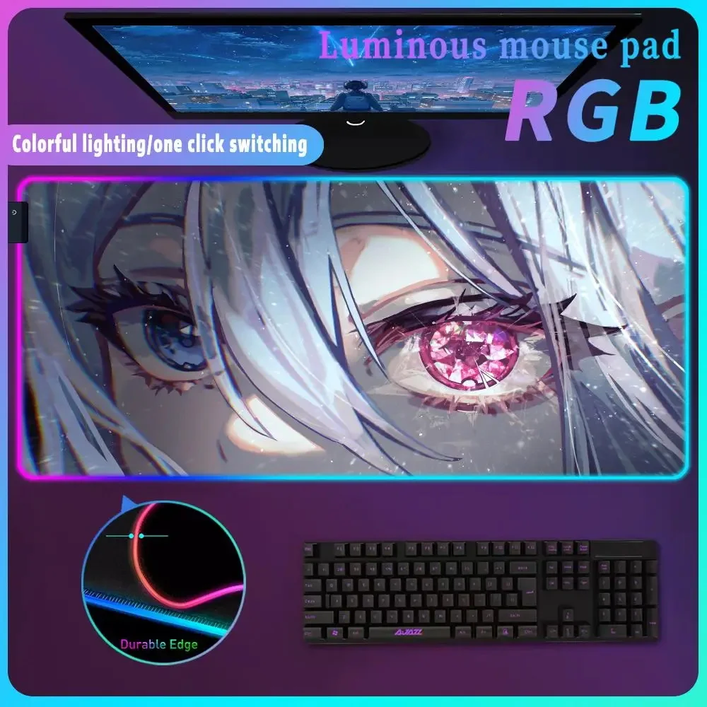 

P_project S_sekai RGB Mouse Pad Game High Definition Printing Mousepad Luminous Desk Mat Backlit LED Game Extended Pad For Pc