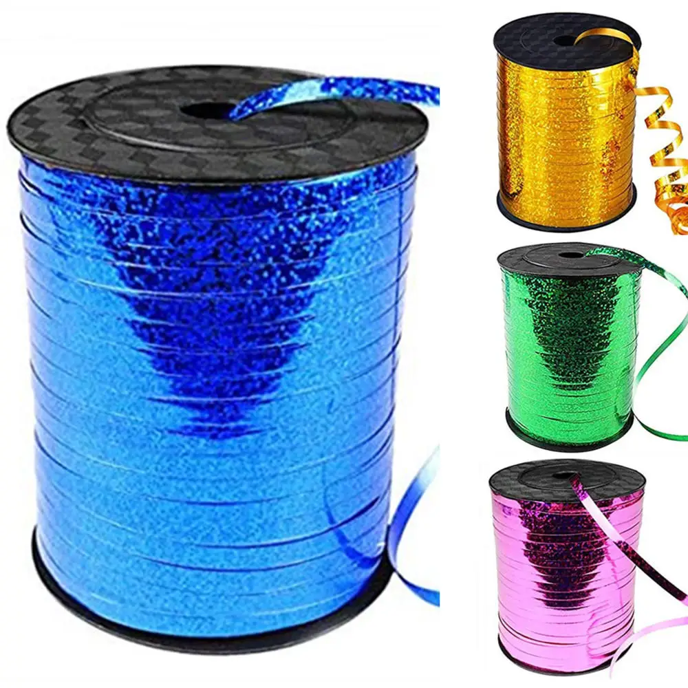 

500 Yards Crimped Curling Ribbon Shiny Metallic Balloon String Roll Gift Wrapping Ribbon for Party Festival Art Craft Decor Flor