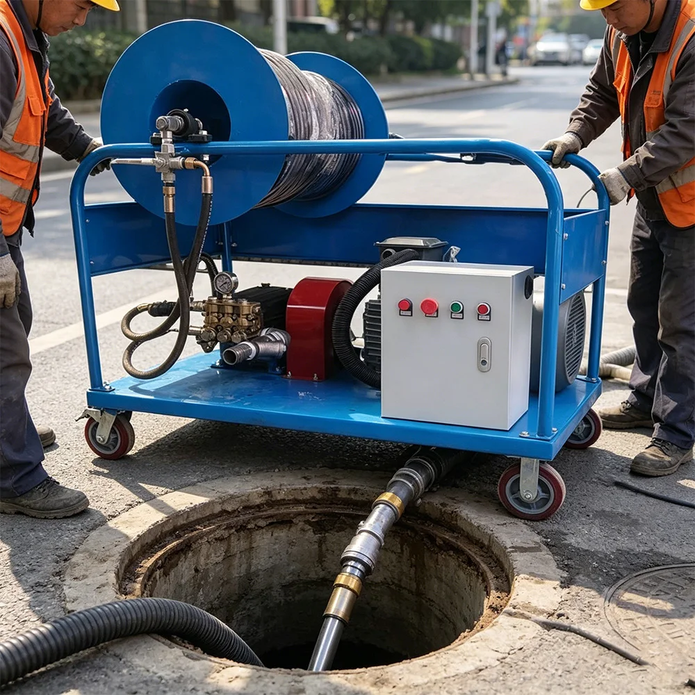 Multi Function Portable Waste Water Pipe Cleaning Equipment High Pressure Jet for Municipal Sewer Blockage Clearing Operation
