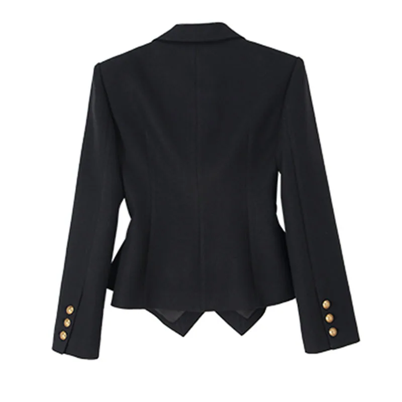 Zwart Damespak Blazer Dames Werkkleding 1 Stuk Elegante Zakelijke Jas Cross-Stijl Outfit