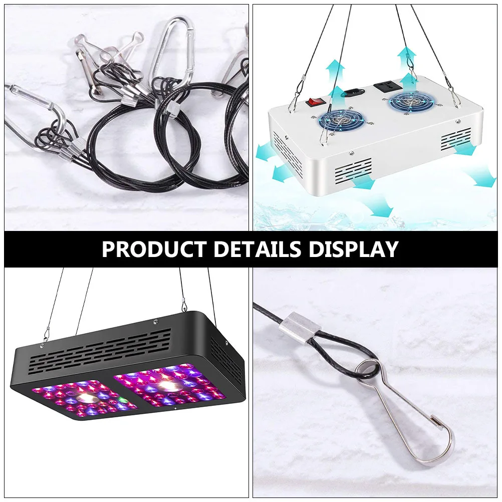 4 قطعة مجموعات شماعات الحبل الفولاذ المقاوم للصدأ سلة معلقة حوض السمك مصباح النبات تنمو أصحاب الضوء