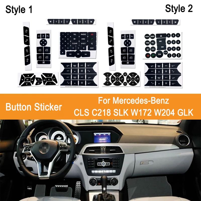 

Matte Button Repair Decals Stickers For Mercedes-Benz CLS C218 SLK W172 W204 GLK Car Air Conditioning Button Repair Sticker