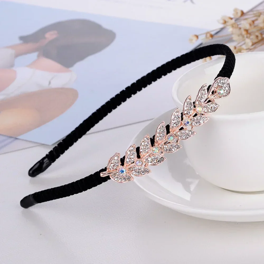 Korean Crystal Vintage Bezel Headwear Women Headband Girls Vintage Hair Bands Hairband Hoop for Wedding Party Hair Accessories