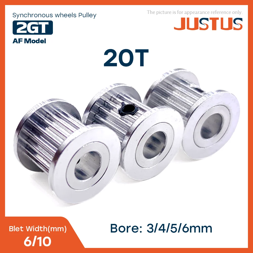 

GT2 20 Teeth Timing Pulley Bore 3/4/5/6mm Part For Width 6/10mm 2GT Timing Belt 3D Printer CNC Parts