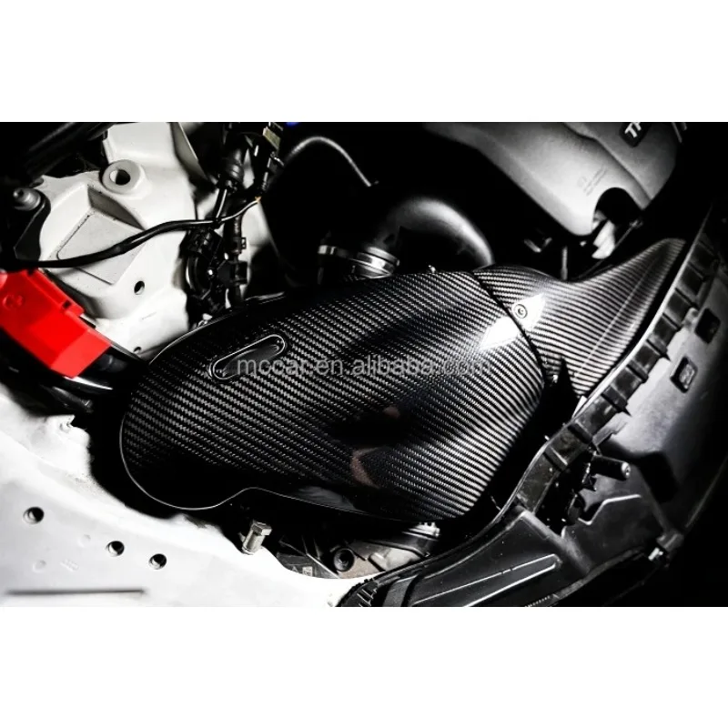 Faster Response Real Dry Carbon Air Intake Manifold For Audi A6 A7 1.8T 2.0T 2016-18 Racing Version Cold Air Intake System