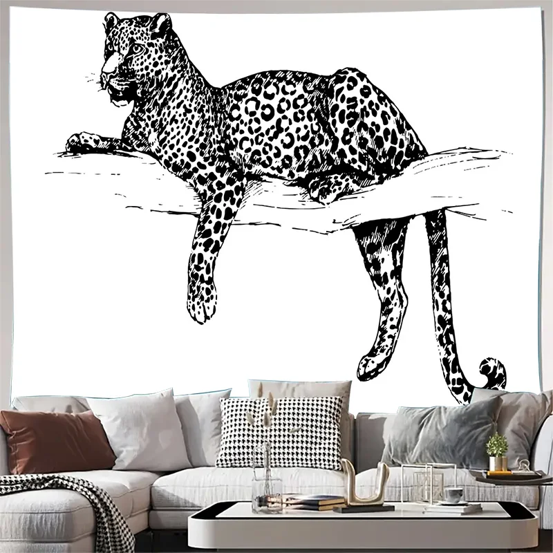 

Modern Art Panther Wall Hanging Tapestry - Fashionable Minimalist Living Room and Bedroom Wall Decor