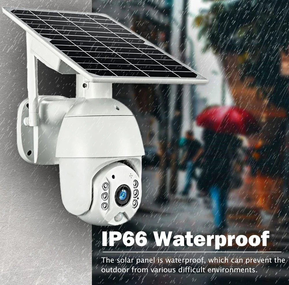 Cámara de seguridad CCTV para exteriores con energía Solar, 3MP, 5MP, 4G, ranura para tarjeta SIM, 360, 8W, detección PIR, visión nocturna, uso doméstico, cámara IP WIFI