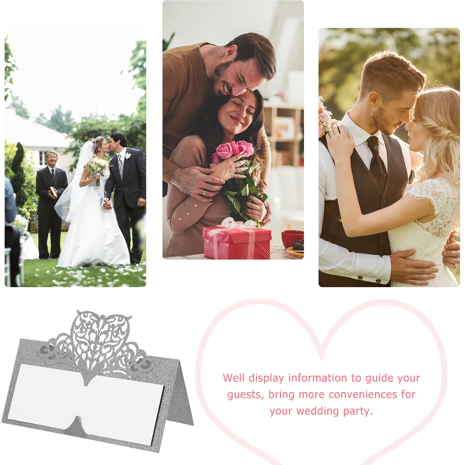 

50pcs Place Wedding Seating Cards Banquet Foldable Paper Card Seating Place Cards For Banquets Stock