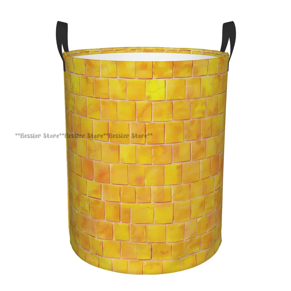

Dirty Laundry Basket Brick Road Of Yellow Folding Clothing Storage Bucket