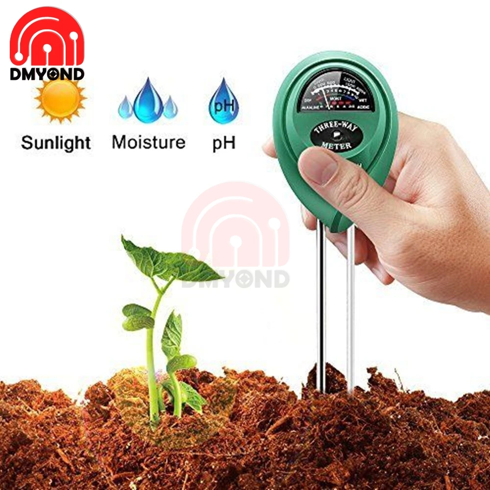 3 in1 Moisture Sunlight PH Meter Soil Water Acidity Humidity Light PH Test Garden Plants Flowers Moist Tester Testing Instrument