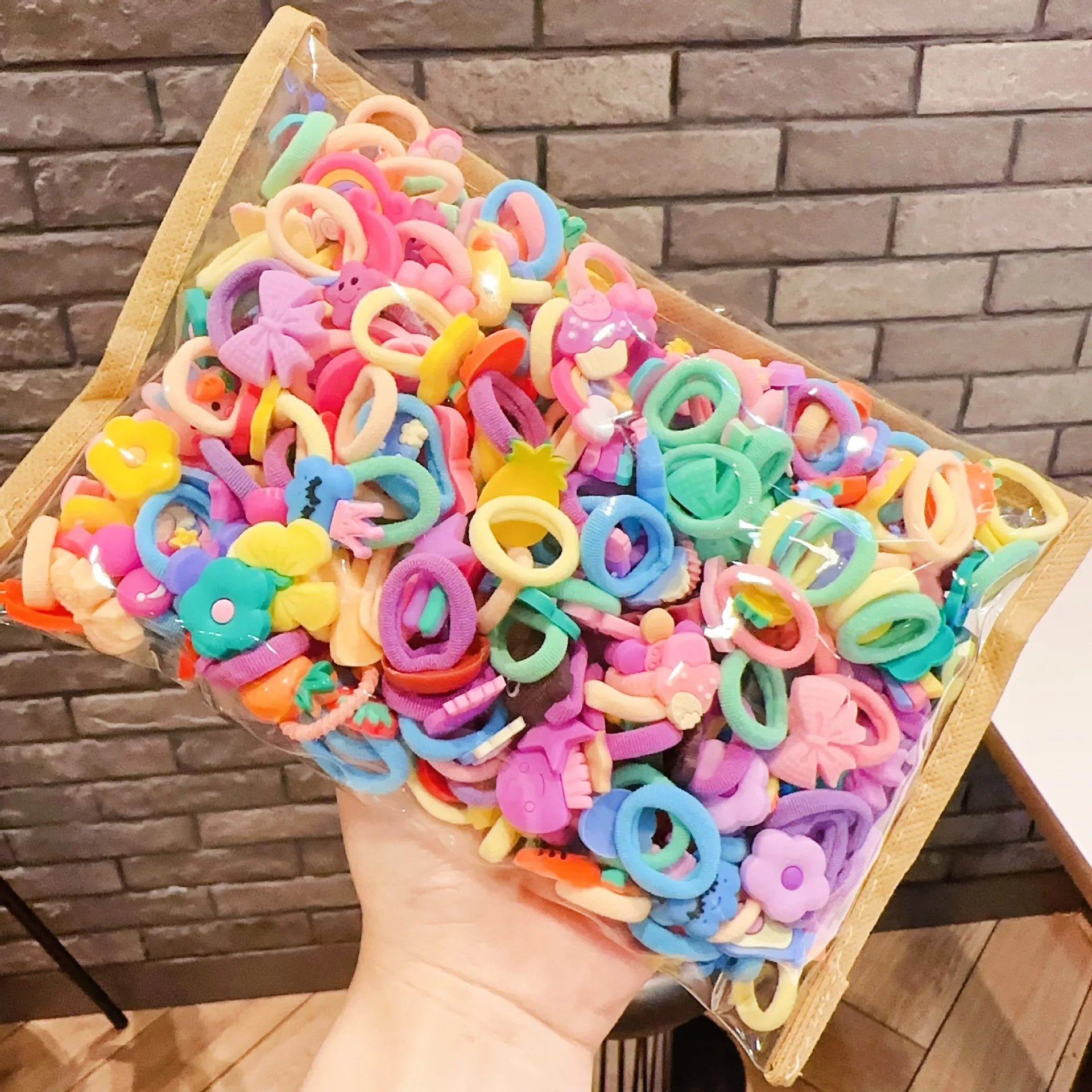 ربطة شعر دائرية للفتيات ، ربطة عنق مطاطية عالية للطفل ، تسليم مع توصيل عشوائي ، 20 * ، 30 * ، 40 * ، 50 * #5