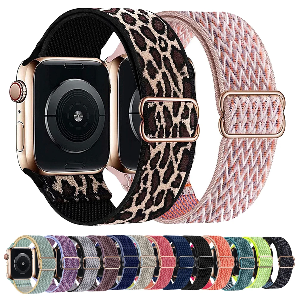 

Elastic Soft Strap for Apple Watch 8 49mm 7 41mm 45mm 42mm 44mm 38MM 40MM Stretchy Loop Nylon Band for iWatch Series SE/6/5/4