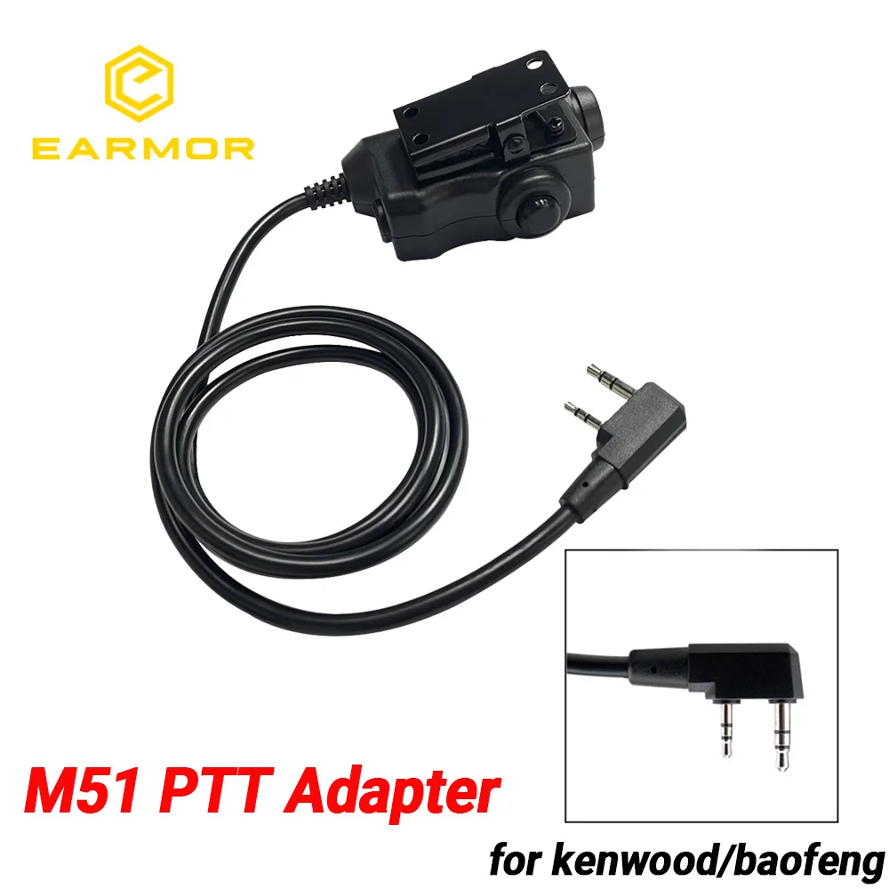 Imagem -03 - Earmor Tiro Earmuffs M32 Mod4 Tático Redução de Ruído Interfone Fone com Earmor M51 Ptt Adaptador para Kenwood Novo