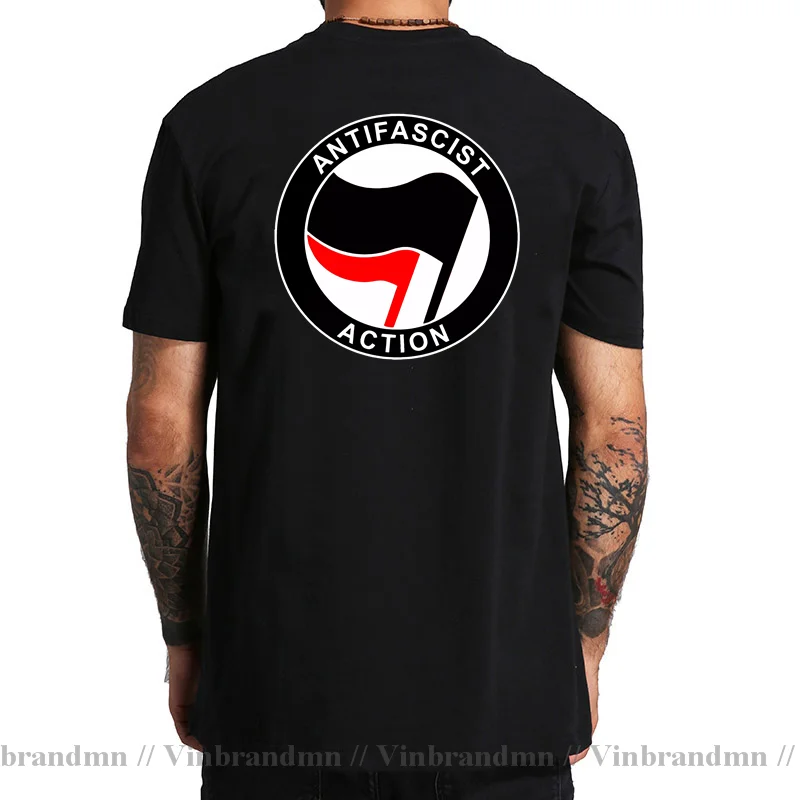 Antifascist Action T Shirt men Antifa Logo T-Shirt Anti-Fascist Antifascism Tees Antifa International Justice Anti-Racist tshirt