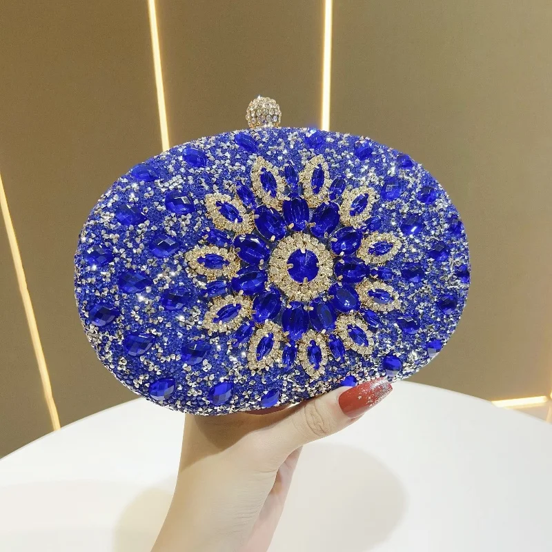 Diamond Sunflower Dress Banquet Bag Luxury socialite temperament Versatile diamond studded diagonal cross sma