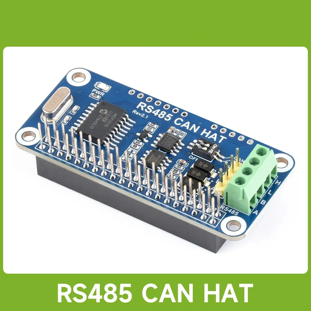 Waveshare RS485 CAN HAT For for for Raspberry Pi 5/4B/3B/Pi Zero/Zero, Allows Stable Long-Distance Communication via RS485/CAN