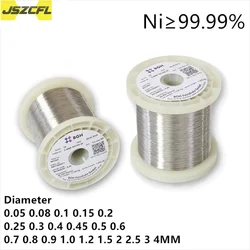 Ni 99.99% Pure Nickel Wire 0.05/0.1/0.2/0.25/0.3/0.4/0.6/0.8/0.9/1/2/3/4MM Metal Nickel Electrode Wire Nickel Alloy Wire N4n6 1M