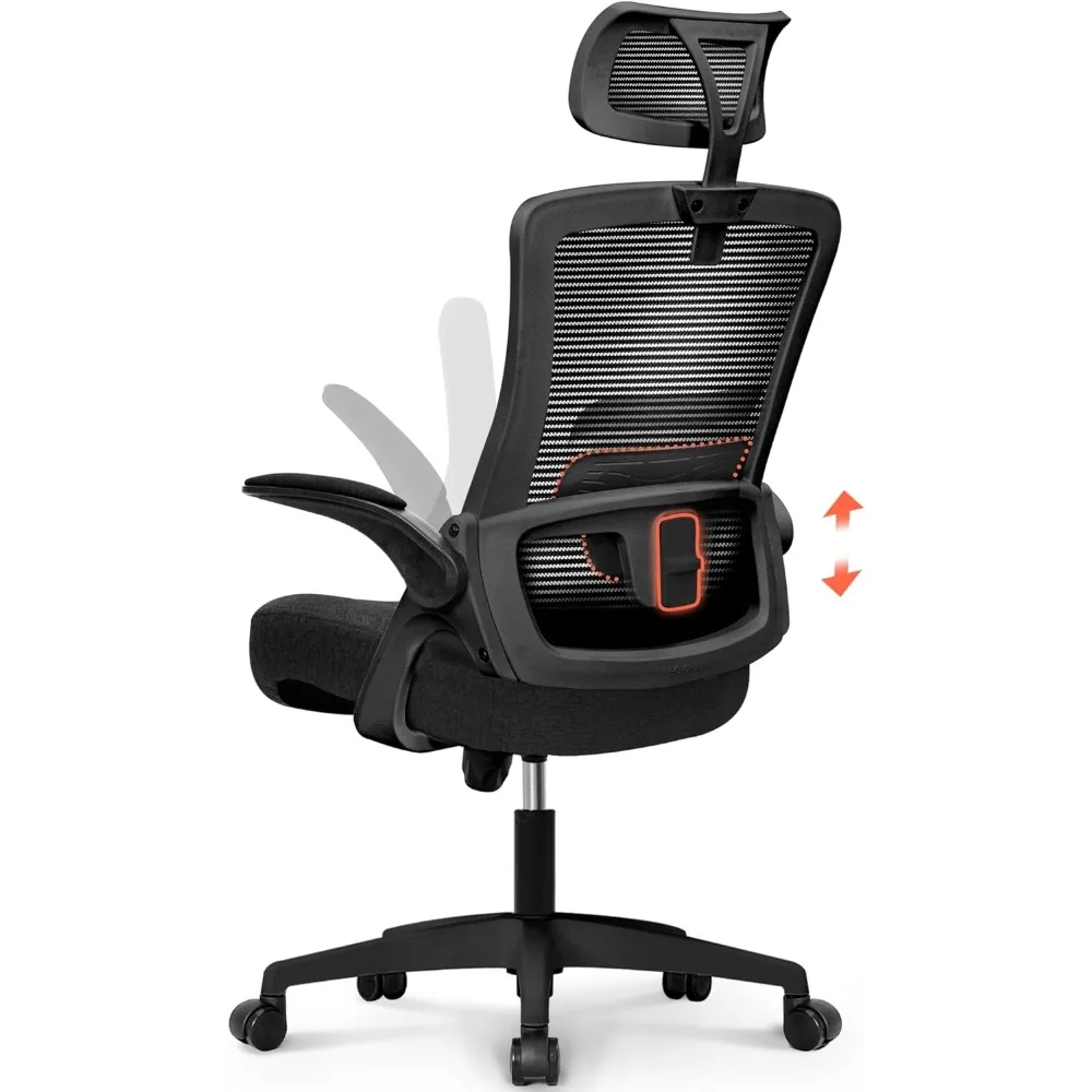 Office High Back Mesh Headrest Adjustable Height and Ergonomic Design Home Office Computer Desk Executive Lumbar Suppo